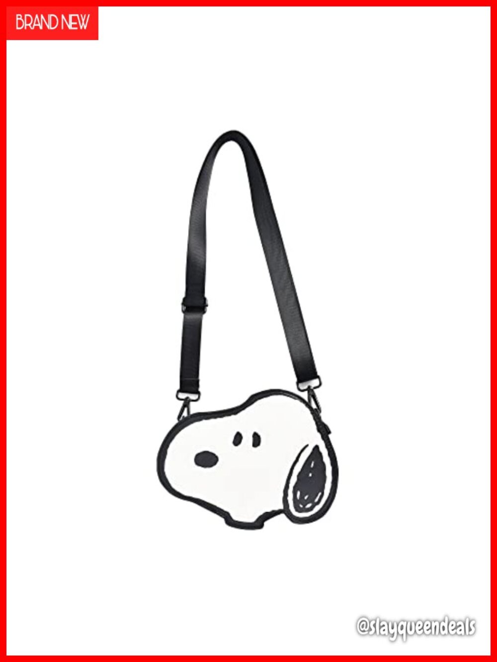 Snoopy Crossbody Bag Adjustable Strap Zip Pocket Polyurethane Mini